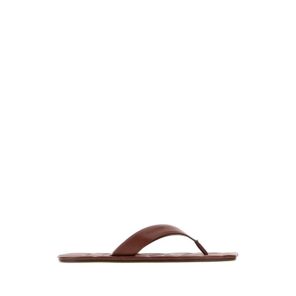 Jw Anderson Men Chocolate Leather Thong Slippers